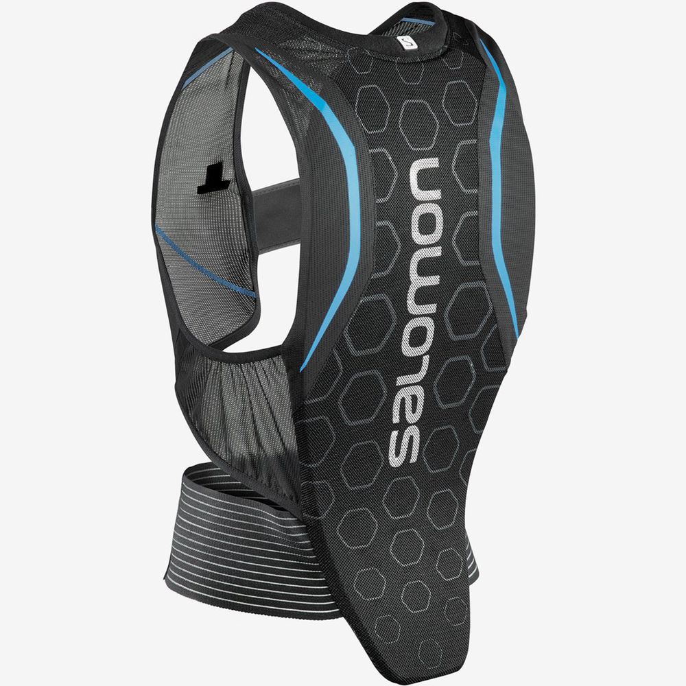 Salomon FLEXCELL BACK PROTECTION - Mens Trail Running Packs - Black/Blue - NZ (56382-FYEP)
